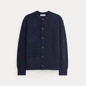 Everlane LUXE MERINO CREW CARDIGAN Deep Navy SzM Like New